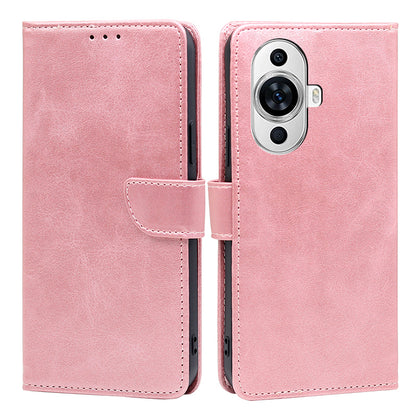 For Huawei nova 11 PU Leather Phone Case Flip Folio Wallet Stand Calf Texture Cover