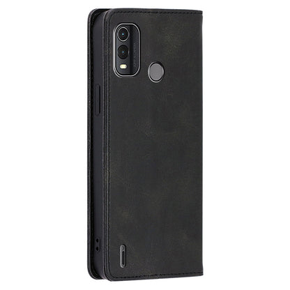 For Nokia G11 Plus 4G Leather Phone Case Calf Texture Phone Cover with Stand Wallet