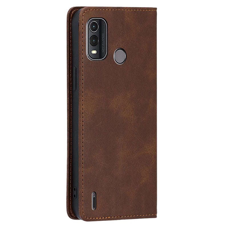 For Nokia G11 Plus 4G Leather Phone Case Calf Texture Phone Cover with Stand Wallet