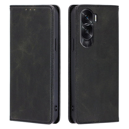 Mobile Phone Leather Case for Honor X50i 5G / 90 Lite 5G , Calf Texture Stand Wallet Phone Cover