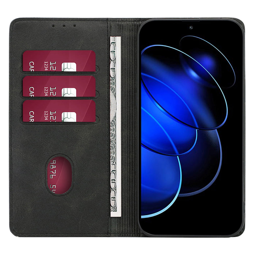 Mobile Phone Leather Case for Honor X50i 5G / 90 Lite 5G , Calf Texture Stand Wallet Phone Cover