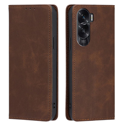 Mobile Phone Leather Case for Honor X50i 5G / 90 Lite 5G , Calf Texture Stand Wallet Phone Cover
