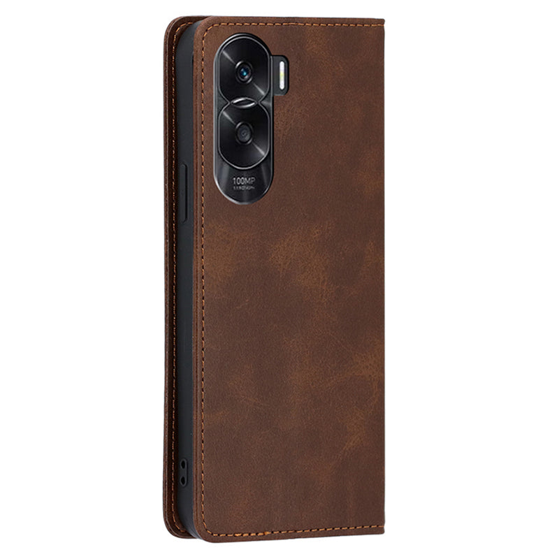 Mobile Phone Leather Case for Honor X50i 5G / 90 Lite 5G , Calf Texture Stand Wallet Phone Cover