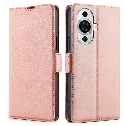 For Huawei nova 11 PU Leather Stand Card Slot Case Double Magnetic Clasp Protective Phone Cover
