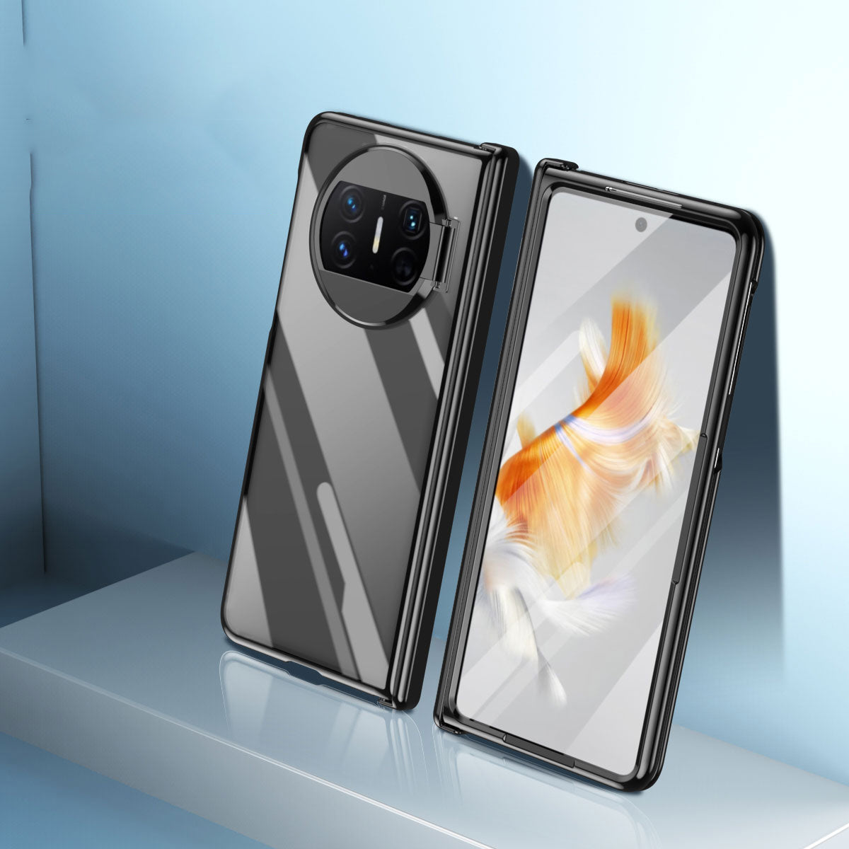 For Huawei Mate X3 5G Phantom Series Hinge Protection Phone Case Kickstand PC Cover with Tempered Glass Film