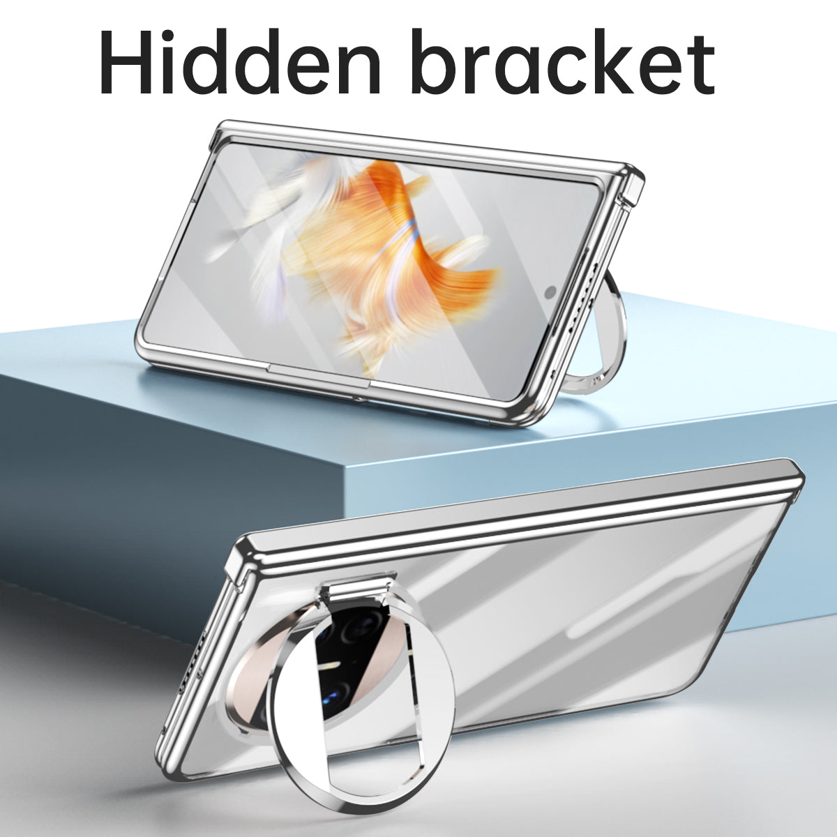 For Huawei Mate X3 5G Phantom Series Hinge Protection Phone Case Kickstand PC Cover with Tempered Glass Film