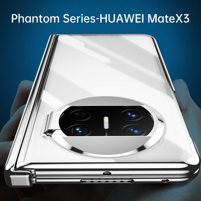 For Huawei Mate X3 5G Phantom Series Hinge Protection Phone Case Kickstand PC Cover with Tempered Glass Film