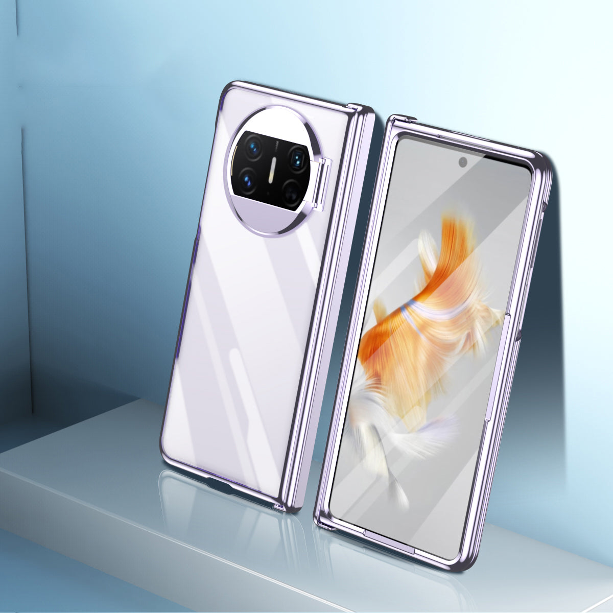 For Huawei Mate X3 5G Phantom Series Hinge Protection Phone Case Kickstand PC Cover with Tempered Glass Film