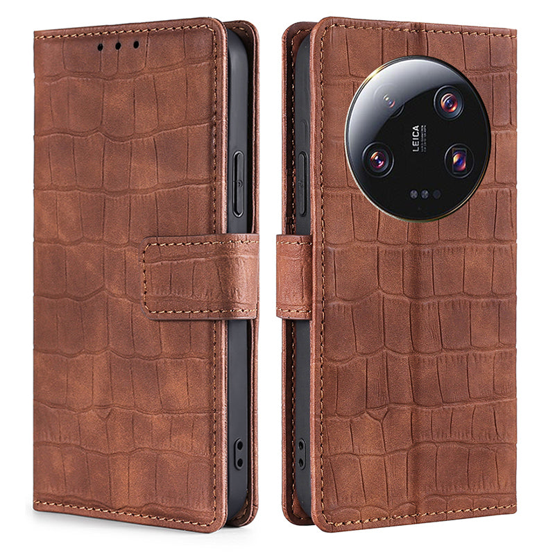 For Xiaomi 13 Ultra Flip Phone Case Crocodile Texture PU Leather Skin-touch Wallet Stand Cover