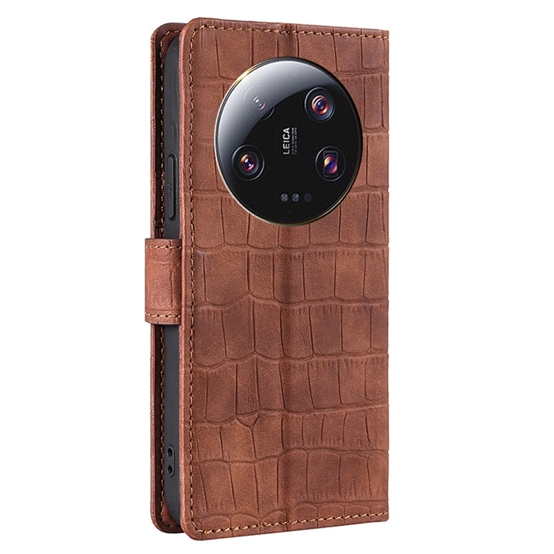 For Xiaomi 13 Ultra Flip Phone Case Crocodile Texture PU Leather Skin-touch Wallet Stand Cover