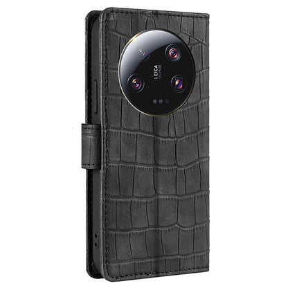 For Xiaomi 13 Ultra Flip Phone Case Crocodile Texture PU Leather Skin-touch Wallet Stand Cover