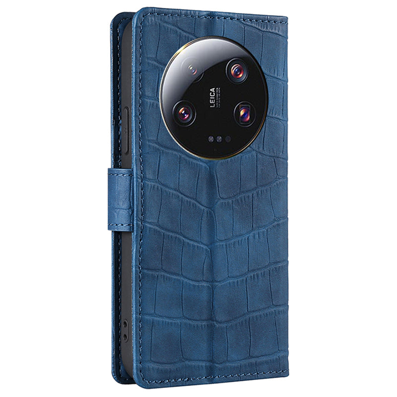 For Xiaomi 13 Ultra Flip Phone Case Crocodile Texture PU Leather Skin-touch Wallet Stand Cover