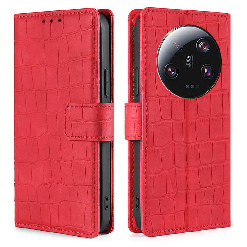 For Xiaomi 13 Ultra Flip Phone Case Crocodile Texture PU Leather Skin-touch Wallet Stand Cover