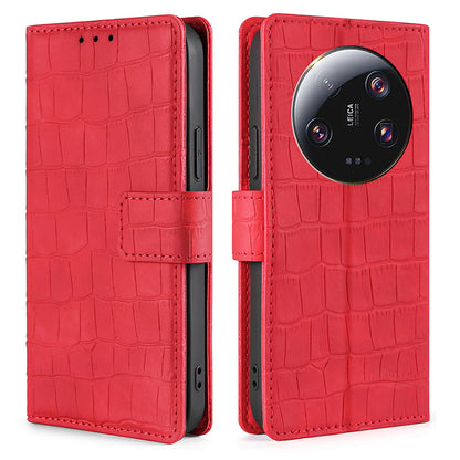For Xiaomi 13 Ultra Flip Phone Case Crocodile Texture PU Leather Skin-touch Wallet Stand Cover