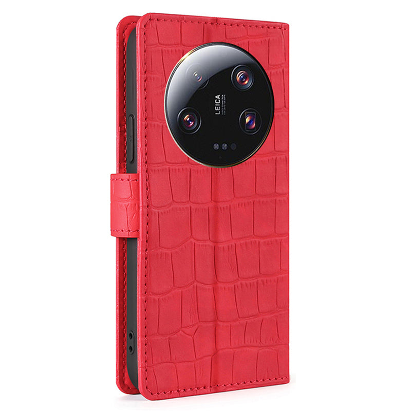 For Xiaomi 13 Ultra Flip Phone Case Crocodile Texture PU Leather Skin-touch Wallet Stand Cover