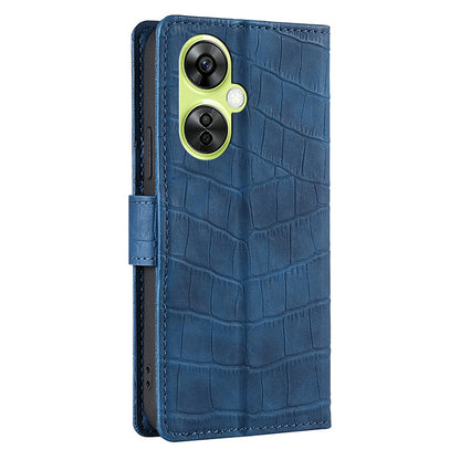 For OnePlus Nord CE 3 Lite 5G / Nord N30 5G PU Leather Crocodile Texture Phone Cover Skin-touch Feeling Stand Wallet Case