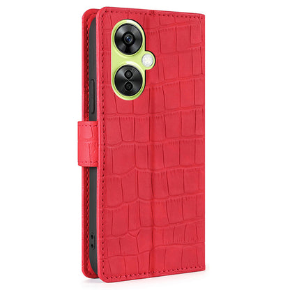 For OnePlus Nord CE 3 Lite 5G / Nord N30 5G PU Leather Crocodile Texture Phone Cover Skin-touch Feeling Stand Wallet Case
