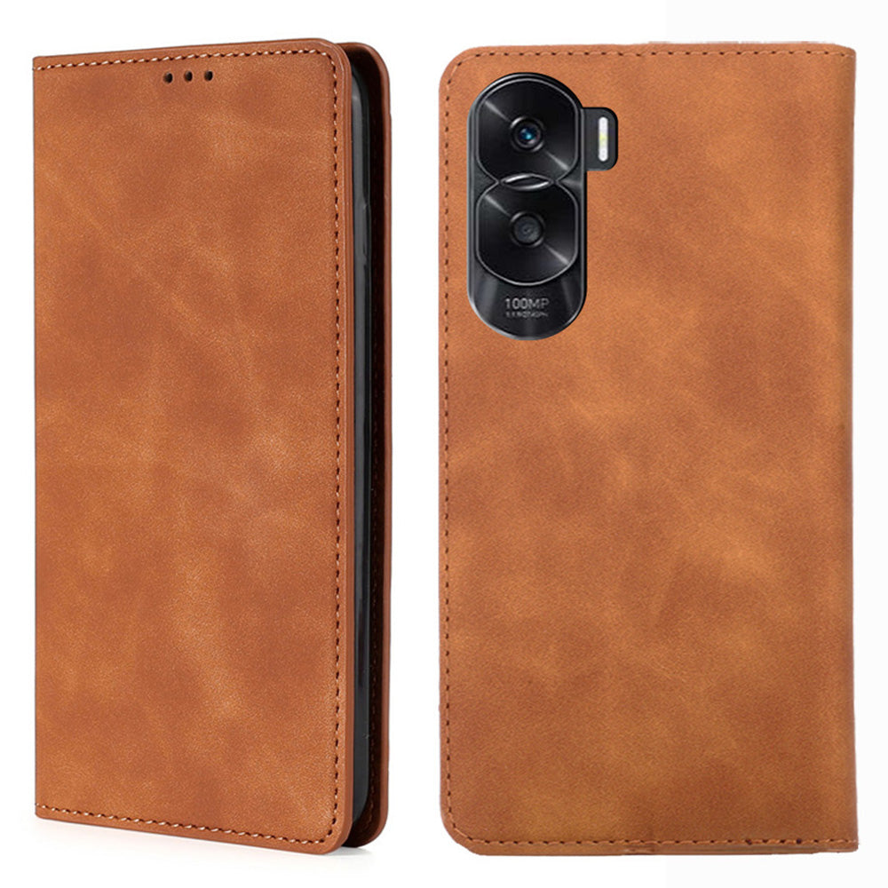 For Honor X50i 5G / 90 Lite 5G Card Holder PU Leather Cell Phone Cover Skin-touch Feeling Flip Phone Case