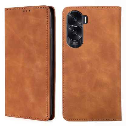 For Honor X50i 5G / 90 Lite 5G Card Holder PU Leather Cell Phone Cover Skin-touch Feeling Flip Phone Case
