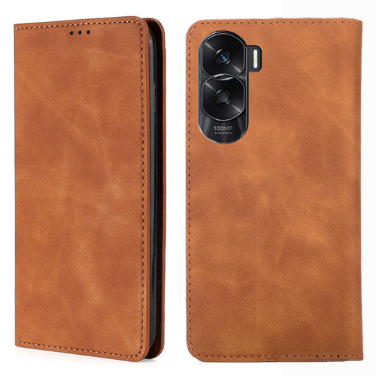 For Honor X50i 5G / 90 Lite 5G Card Holder PU Leather Cell Phone Cover Skin-touch Feeling Flip Phone Case
