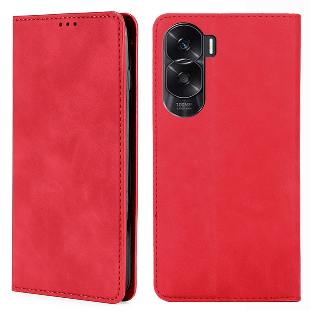 For Honor X50i 5G / 90 Lite 5G Card Holder PU Leather Cell Phone Cover Skin-touch Feeling Flip Phone Case