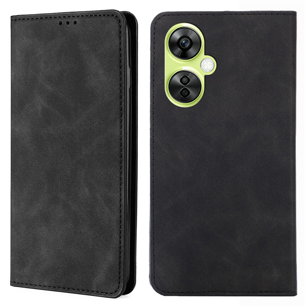 For OnePlus Nord CE 3 Lite 5G / Nord N30 5G PU Leather Cell Phone Case Skin-touch Feeling Card Holder Flip Phone Cover