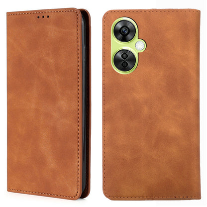 For OnePlus Nord CE 3 Lite 5G / Nord N30 5G PU Leather Cell Phone Case Skin-touch Feeling Card Holder Flip Phone Cover