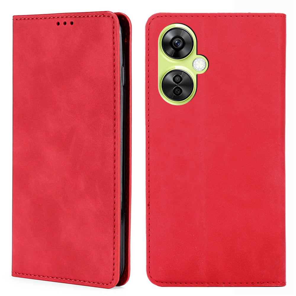 For OnePlus Nord CE 3 Lite 5G / Nord N30 5G PU Leather Cell Phone Case Skin-touch Feeling Card Holder Flip Phone Cover