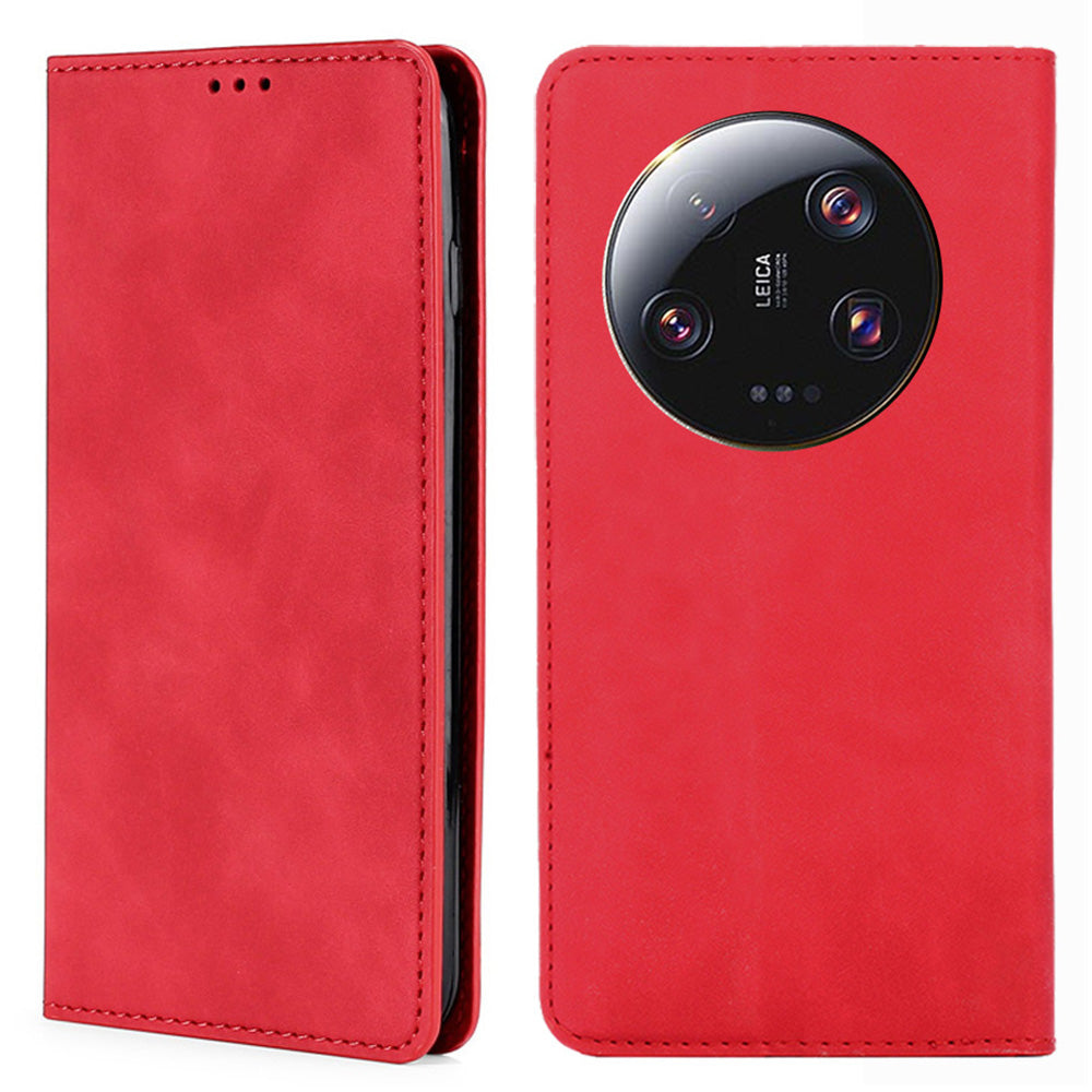 PU Leather Phone Cover for Xiaomi 13 Ultra Skin-touch Feeling Flip Phone Case with Card Slot