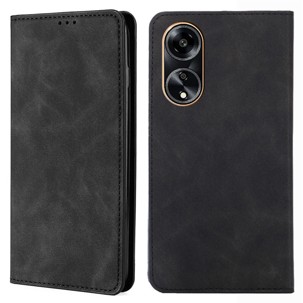 For Oppo A1 5G / A98 5G / F23 5G Card Slot Cell Phone Cover Skin-touch Feeling Flip PU Leather Phone Case