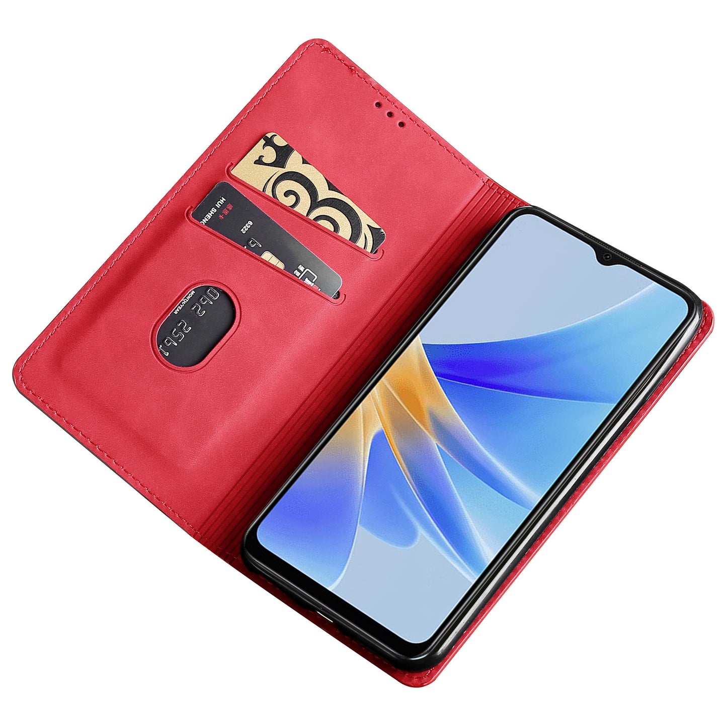 For Oppo A1 5G / A98 5G / F23 5G Card Slot Cell Phone Cover Skin-touch Feeling Flip PU Leather Phone Case