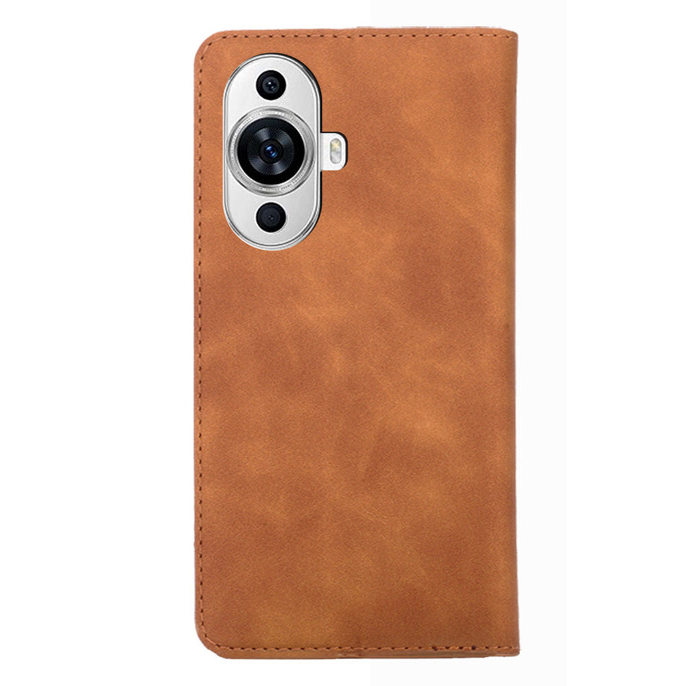 Phone Stand Cover for Huawei nova 11 Skin-touch Feeling PU Leather Card Holder Flip Phone Case