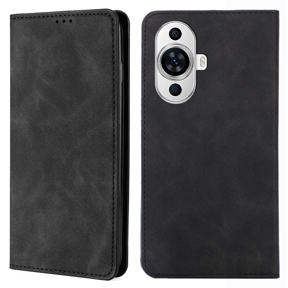 Phone Stand Cover for Huawei nova 11 Skin-touch Feeling PU Leather Card Holder Flip Phone Case