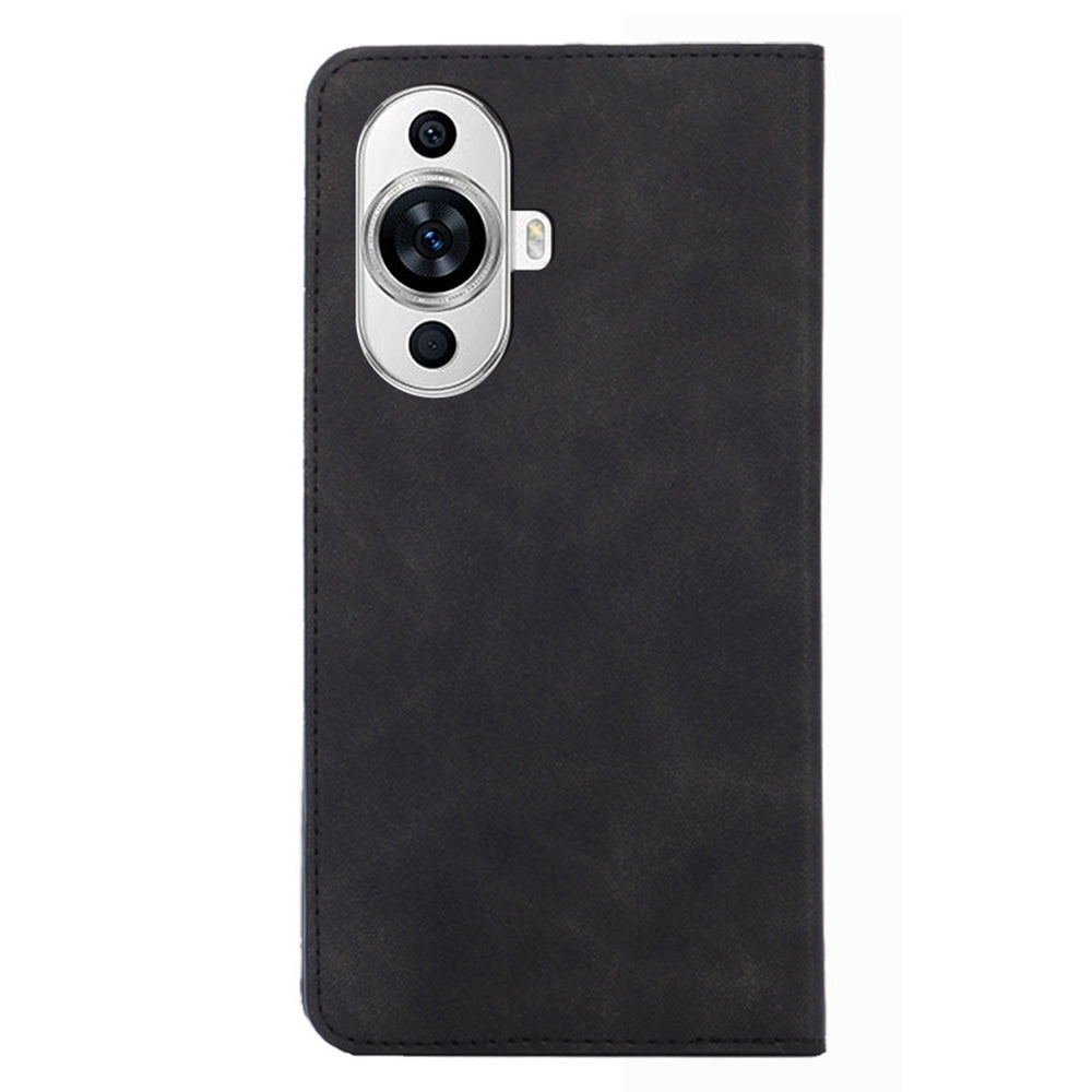 Phone Stand Cover for Huawei nova 11 Skin-touch Feeling PU Leather Card Holder Flip Phone Case