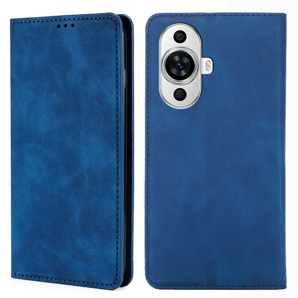 Phone Stand Cover for Huawei nova 11 Skin-touch Feeling PU Leather Card Holder Flip Phone Case