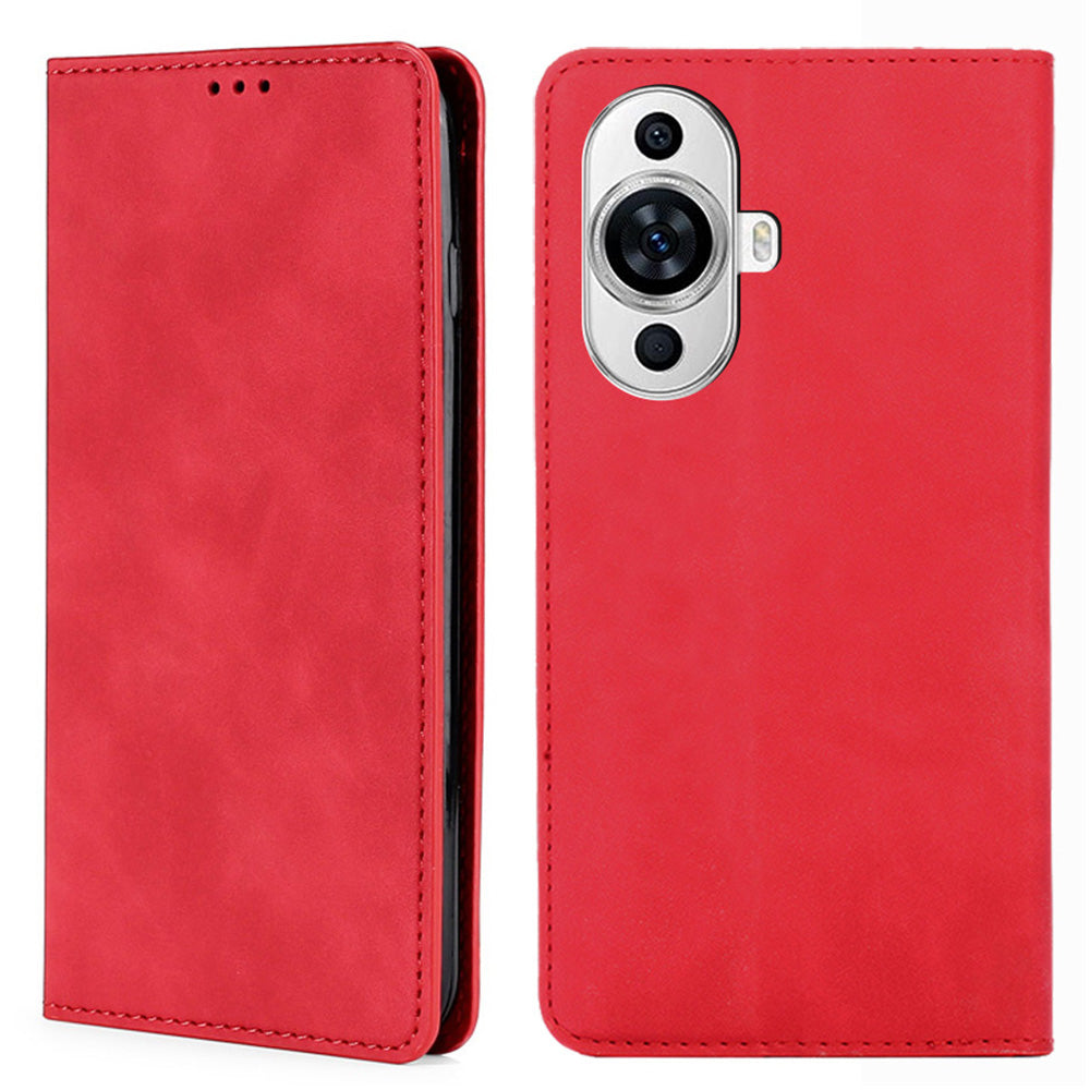 Phone Stand Cover for Huawei nova 11 Skin-touch Feeling PU Leather Card Holder Flip Phone Case