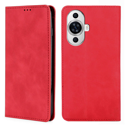 Phone Stand Cover for Huawei nova 11 Skin-touch Feeling PU Leather Card Holder Flip Phone Case
