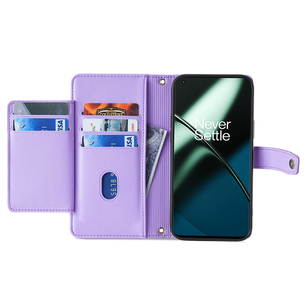 Leather Phone Cover for OnePlus Nord CE 3 Lite 5G / Nord N30 5G Horizontal Stand Wallet Case with Zipper Pocket
