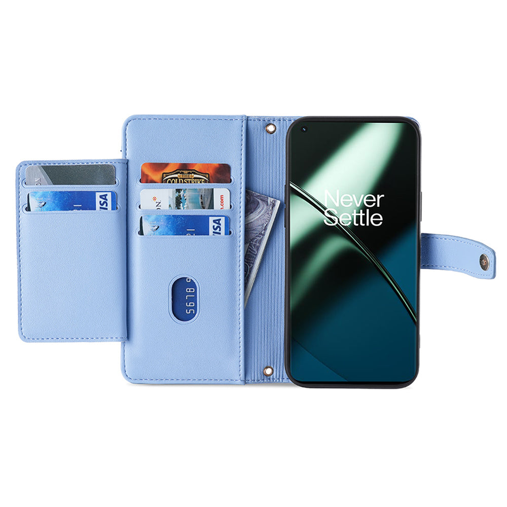 Leather Phone Cover for OnePlus Nord CE 3 Lite 5G / Nord N30 5G Horizontal Stand Wallet Case with Zipper Pocket