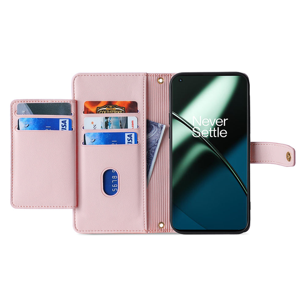 Leather Phone Cover for OnePlus Nord CE 3 Lite 5G / Nord N30 5G Horizontal Stand Wallet Case with Zipper Pocket