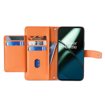 Leather Phone Cover for OnePlus Nord CE 3 Lite 5G / Nord N30 5G Horizontal Stand Wallet Case with Zipper Pocket