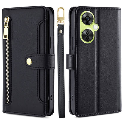 Leather Phone Cover for OnePlus Nord CE 3 Lite 5G / Nord N30 5G Horizontal Stand Wallet Case with Zipper Pocket