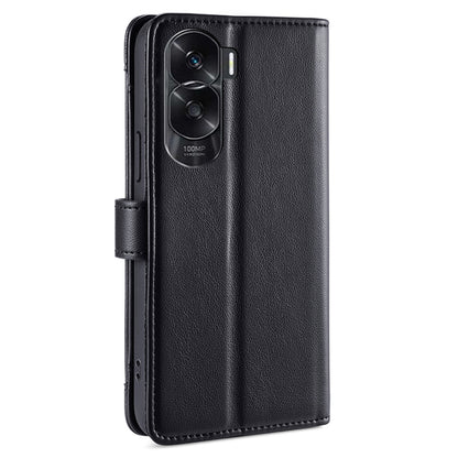 Leather Phone Cover for Honor X50i 5G / 90 Lite 5G Folio Flip Stand Wallet Case with Zipper Pocket