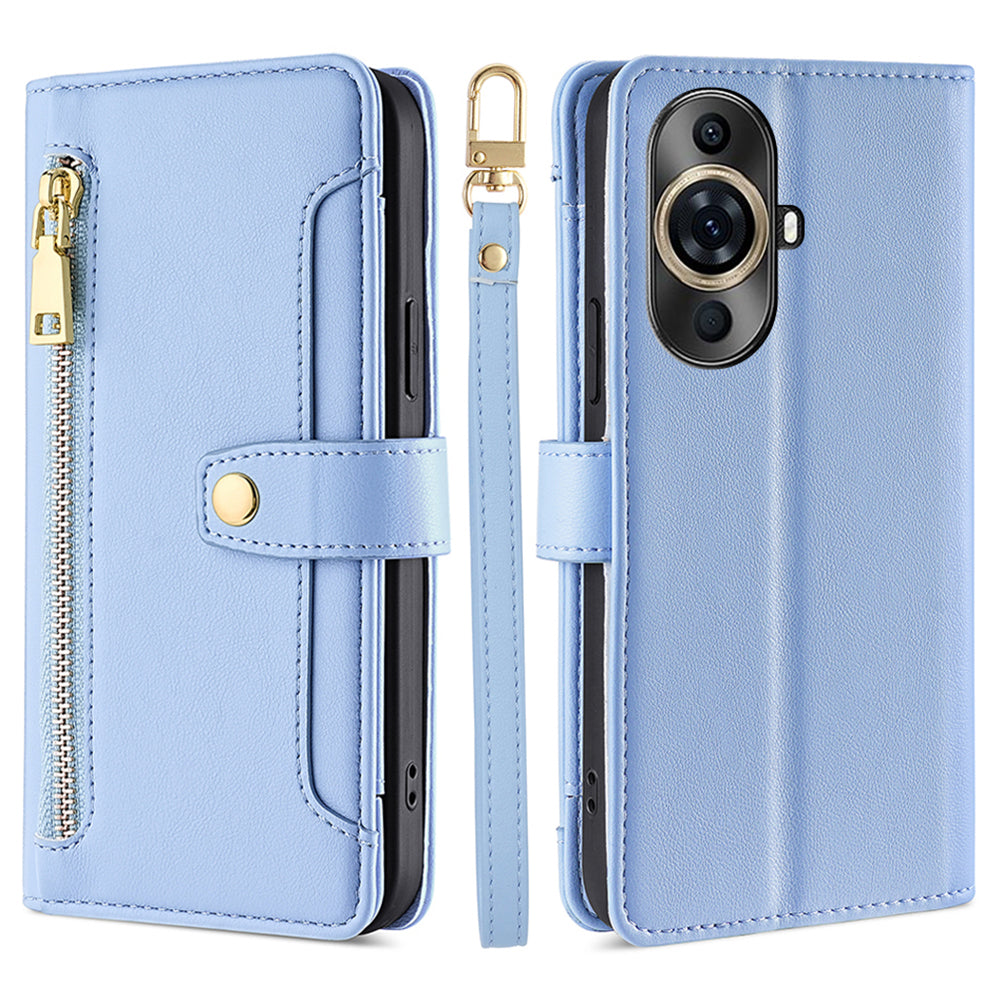 For Huawei nova 11 Pro / 11 Ultra PU Leather+TPU Phone Cover Stand Wallet Case with Zipper Pocket