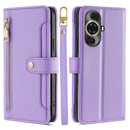 For Huawei nova 11 Pro / 11 Ultra PU Leather+TPU Phone Cover Stand Wallet Case with Zipper Pocket