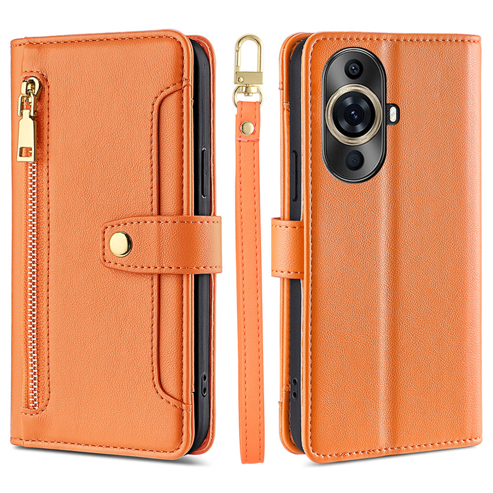 For Huawei nova 11 Pro / 11 Ultra PU Leather+TPU Phone Cover Stand Wallet Case with Zipper Pocket