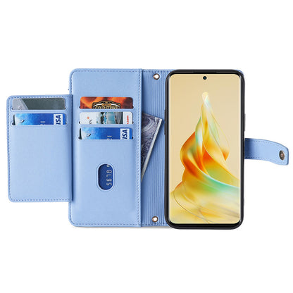 For Oppo A1 5G / A98 5G / F23 5G Scratch Proof PU Leather+TPU Phone Cover Stand Wallet Case with Zipper Pocket