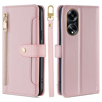For Oppo A1 5G / A98 5G / F23 5G Scratch Proof PU Leather+TPU Phone Cover Stand Wallet Case with Zipper Pocket