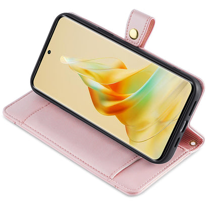 For Oppo A1 5G / A98 5G / F23 5G Scratch Proof PU Leather+TPU Phone Cover Stand Wallet Case with Zipper Pocket