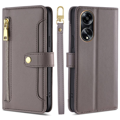 For Oppo A1 5G / A98 5G / F23 5G Scratch Proof PU Leather+TPU Phone Cover Stand Wallet Case with Zipper Pocket